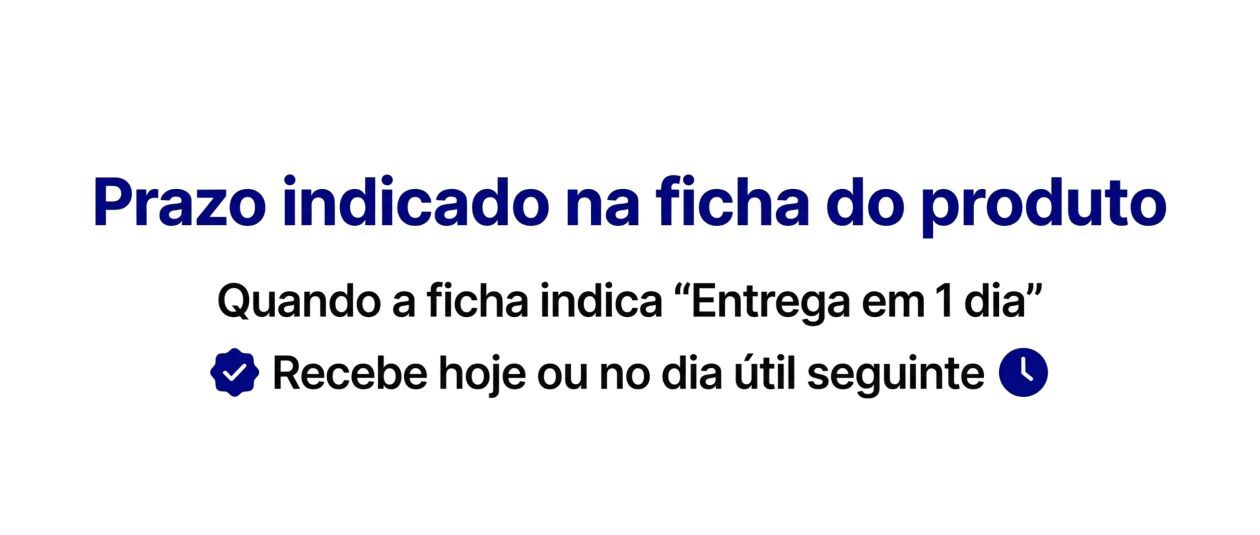 Prazo de entrega indicado na ficha do produto DeepCar and NL Parts. Quando a ficha indica entrega em 1 dia, normalmente a encomenda é entregue hoje ou no dia útil seguinte.